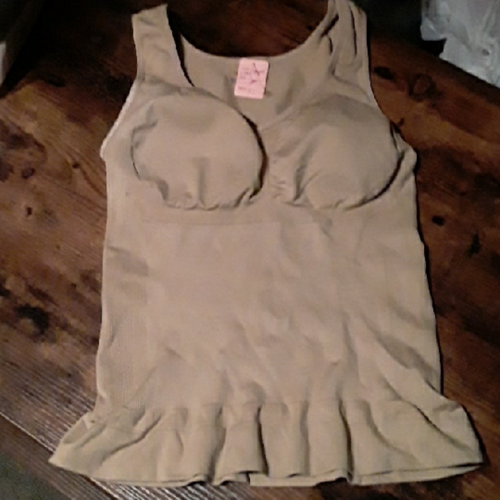 XL Women's Camishaper Beige Padded Breast Hip Hugging Shaper Tank